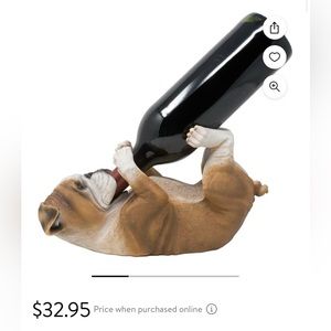 English Bulldog wine bottle holder.